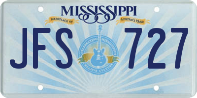MS license plate JFS727