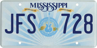 MS license plate JFS728