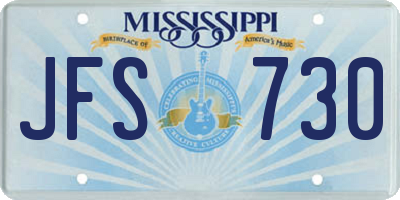 MS license plate JFS730