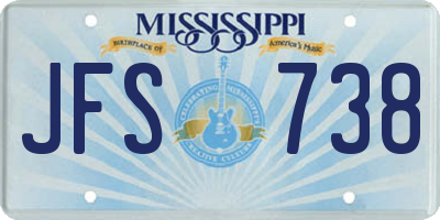 MS license plate JFS738