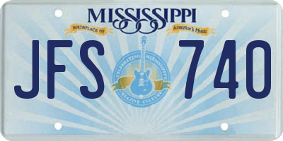 MS license plate JFS740