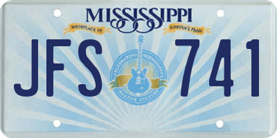 MS license plate JFS741
