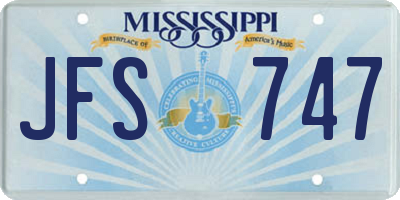 MS license plate JFS747