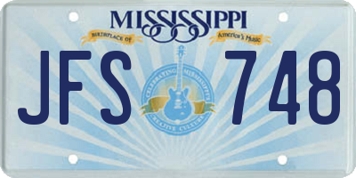 MS license plate JFS748