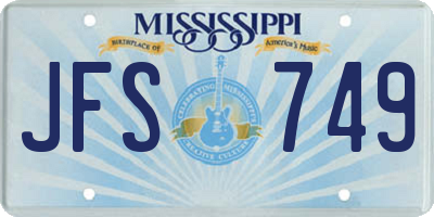 MS license plate JFS749