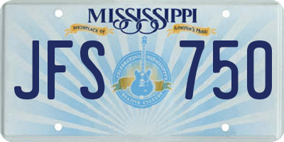 MS license plate JFS750