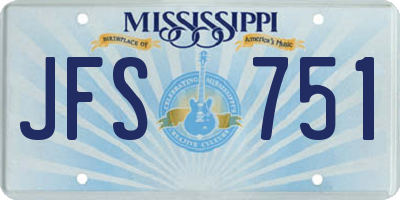 MS license plate JFS751