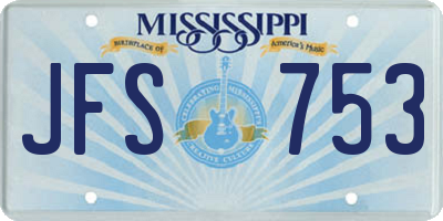 MS license plate JFS753