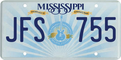 MS license plate JFS755