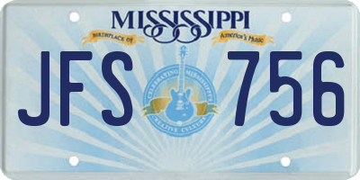 MS license plate JFS756