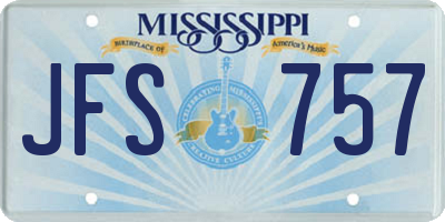 MS license plate JFS757