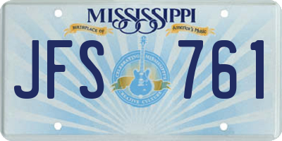 MS license plate JFS761