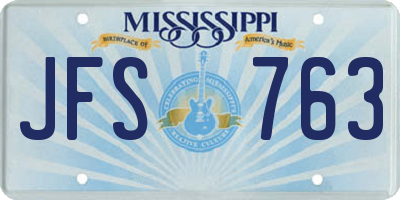MS license plate JFS763