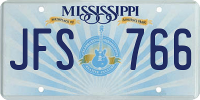 MS license plate JFS766