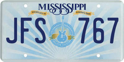 MS license plate JFS767