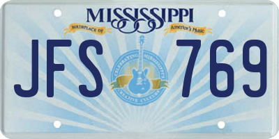 MS license plate JFS769