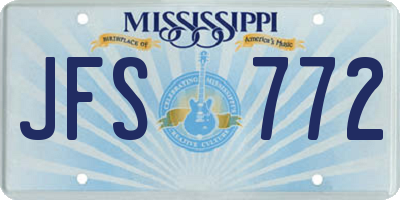 MS license plate JFS772