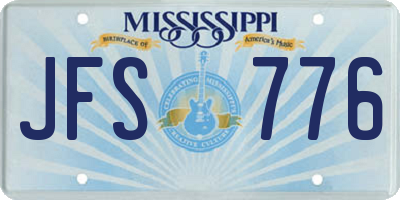 MS license plate JFS776