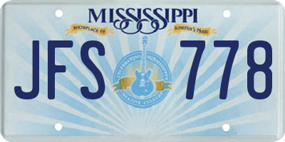 MS license plate JFS778