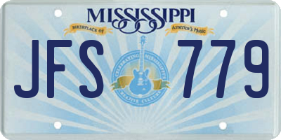 MS license plate JFS779