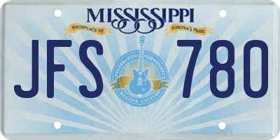 MS license plate JFS780