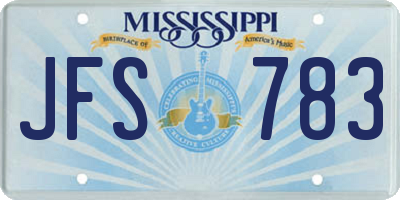 MS license plate JFS783
