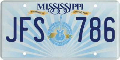 MS license plate JFS786