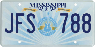 MS license plate JFS788