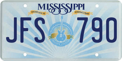 MS license plate JFS790