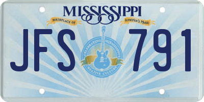 MS license plate JFS791