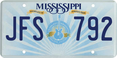 MS license plate JFS792