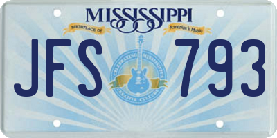 MS license plate JFS793