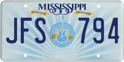MS license plate JFS794