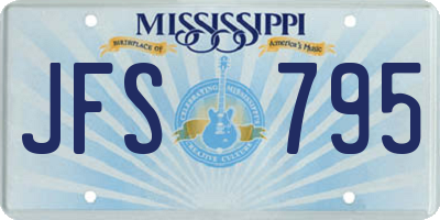 MS license plate JFS795
