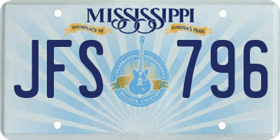 MS license plate JFS796
