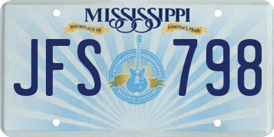 MS license plate JFS798