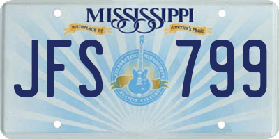 MS license plate JFS799