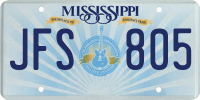 MS license plate JFS805