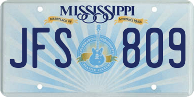 MS license plate JFS809