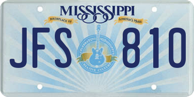 MS license plate JFS810
