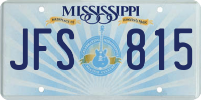 MS license plate JFS815