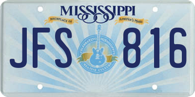 MS license plate JFS816