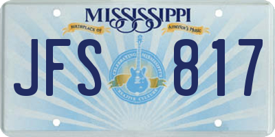 MS license plate JFS817