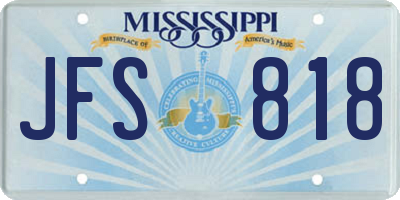 MS license plate JFS818