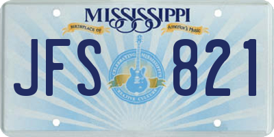MS license plate JFS821