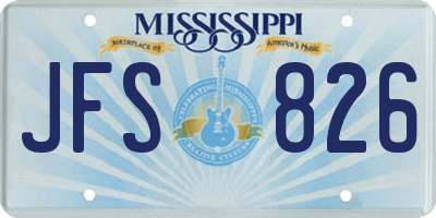 MS license plate JFS826