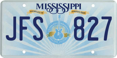 MS license plate JFS827