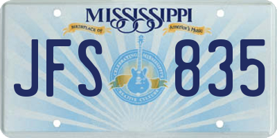 MS license plate JFS835