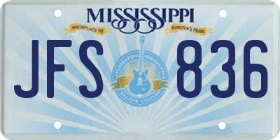 MS license plate JFS836