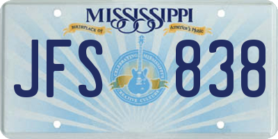 MS license plate JFS838